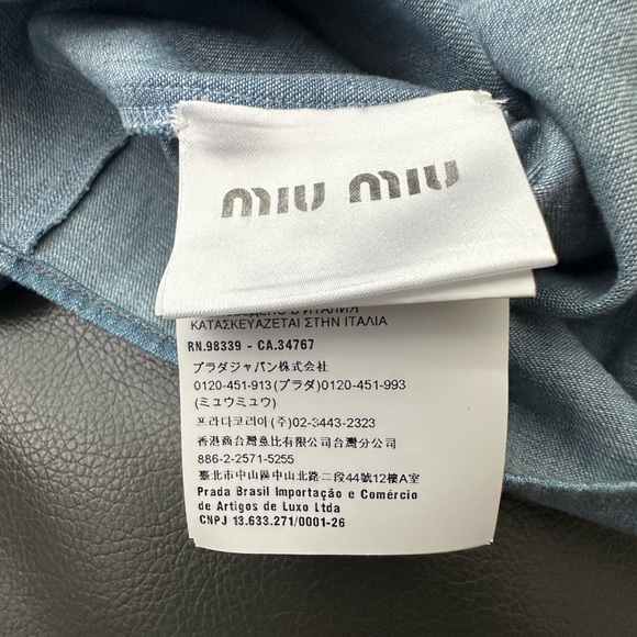 Authentic Miu Miu Off Shoulder Top in Denim Colour- Preloved - Picture 4 of 8